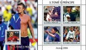 S. Tomè 2004, Olympic Games In Athens, Football, 4val In BF +BF - Ungebraucht