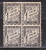 N° 10 Taxes 1 Centime à Percevoir Noir: Bloc De 4 Timbres Neuf - 1859-1959 Mint/hinged