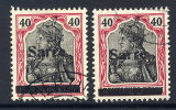 SAAR 1920 Overprint Types II And  III On 40 Pfg. , Used  Michel 12b II And III - Usados