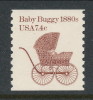 USA 1984 Scott # 1902. Transportation Issue: Baby Buuggy 1880s, MNH (**) - Coils & Coil Singles