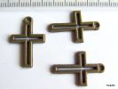 10 Breloque Pendentif Croix Ajourée En Métal Couleur Bronze Belle Qualité Environ 22,5x15x2mm   Jolie Croix Bronze Pour - Perle