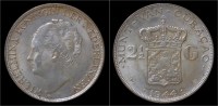 Curacao Wilhelmina I 2 1/2 Gulden (rijksdaalder) 1944 - Curacao