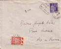 TYPE PAIX - 65C SEUL SUR LETTRE HAUTE LOIRE POUR AIX EN PROVENCE - LETTRE TAXEE A 30c. - 1859-1959 Storia Postale