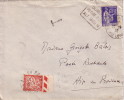 TYPE PAIX - 50C SEUL SUR LETTRE DE PARIS POUR MONTPELLIER - LETTRE TAXEE A 30c LE 30-7-1937. - 1859-1959 Brieven & Documenten