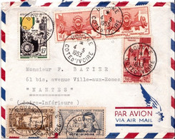⭐ Côte D'Ivoire - Bouaké - Lettre Pour Nantes - Par Avion Le 4 / 05/ 1953 ⭐ - Storia Postale