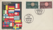 Enveloppe  1er  Jour   ESPAGNE   Paire   EUROPA  1960 - 1960