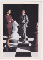 CARD SCACCHI RE BIANCO REGINA NERA CAVALLO ALFIERE  MODA PUB- ASSICURAZIONI GENERALI 2 SCANNER   -FG-N-2 -0882--24581-82 - Chess
