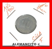 ALEMANIA - IMPERIO  DEUTSCHES REICH  AÑO 1900-F - 10 Pfennig