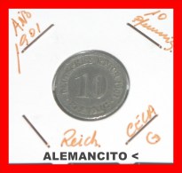 ALEMANIA - IMPERIO  DEUTSCHES REICH  AÑO 1901-G - 10 Pfennig