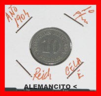 ALEMANIA - IMPERIO  DEUTSCHES REICH  AÑO 1904-E - 10 Pfennig