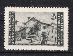 Istria Litorale Sloveno   -  1945. Pittorica. Casa A Pirano. Pictorial. House In Piran. Tir. Zagreb. MNH. Ben Centrato - Geography