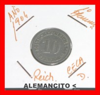 ALEMANIA  - IMPERIO - DEUTSCHES REICH - AÑO 1904-D - 10 Pfennig