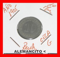 ALEMANIA  - IMPERIO - DEUTSCHES REICH - AÑO 1905-J - 10 Pfennig