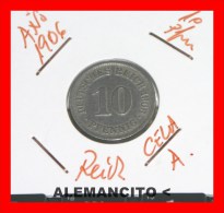 ALEMANIA  - IMPERIO - DEUTSCHES REICH - AÑO 1906-A - 10 Pfennig