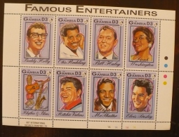 GAMBIE Musique, Rock N Roll, BUDDY HOLLY, O. REDDING, BILL HALLEY, D. WASHINGTON, R. VALENS, PRESLEY, MAC PHATER. ** MNH - Cantanti