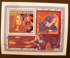 NIGER, Musique, Rock N Roll, JANIS JOPIN  Feuillet De Luxe Emis En 1996. ** MNH - Chanteurs