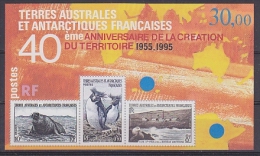 TAAF 1995 40ème Anniversaire De La Creation Du Territoire M/s ** Mnh (25223) - Blocks & Kleinbögen