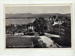 SUISSE - NYON - PLACE PERD TEMPS ET LE MONT BLANC - CPSM - Nyon