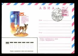 Famous Dog In Space  Laika And Sputnik 25th Anniversary Of Flight On Russia USSR Cover Issued 25 05 1982 URSS Entier - Russia & USSR