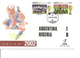 Coupe Du Monde Au Japon Et Corée Du Sud - Argentine -Nigéria ( FDC Du Libéria De 2002 à Voir) - 2002 – Südkorea / Japan