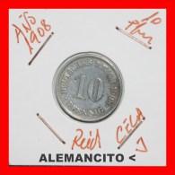 ALEMANIA  -  IMPERIO  -  DEUTSCHES REICH - AÑO 1908-J - 10 Pfennig