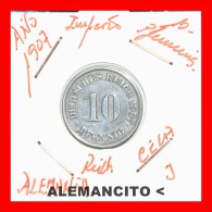 ALEMANIA  -  IMPERIO  -  DEUTSCHES REICH - AÑO 1907-J - 10 Pfennig