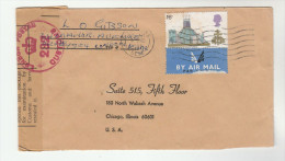 1969 GB 1/3 Cathedral Stamps COVER To USA With OPENED BY CUSTOMS LABEL - Covers & Documents