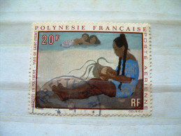 French Polynesia 1970 Painting Woman Coconut - #C.63 = 4 $ - Usati