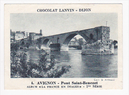 Image Chocolat Lanvin 5.4 X 7.4 - 1er Série, N°4 - Avignon, Pont Saint Benezet - Verso "Crokenler En Voyage" - Sammlungen