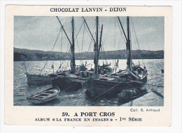 Image Chocolat Lanvin 5.4 X 7.4 - 1er Série, N°59 - A Port Cros - Verso "Crokenler En Voyage" - Collezioni