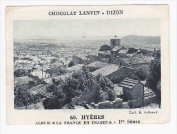 Image Chocolat Lanvin 5.4 X 7.4 - 1er Série, N°60 - Hyères - Verso "Crokenler En Voyage" - Collezioni