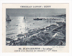 Image Chocolat Lanvin 5.4 X 7.4 - 1er Série, N°83 - Juan Les Pins, La Plage - Verso "Crokenler En Voyage" - Sammlungen