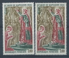 [09] Variété : N° 1776 Sacre De Napoléon Fond Olive Clair + Normal ** - Unused Stamps