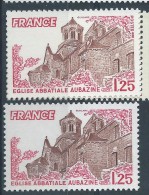 [09] Variété : N° 2001 église Abbatiale D'Aubazine Brun Au Lieu De Brun-rouge + Normal ** - Neufs