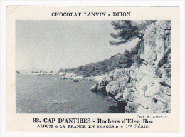 Image Chocolat Lanvin 5.4 X 7.4 - 1er Série, N°88 - Cap D'Antibes - Rochers D'Elen Roc - Verso "Crokenler En Voyage" - Collezioni