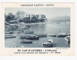 Image Chocolat Lanvin 5.4 X 7.4 - 1er Série, N°89 - Cap D'Antibes - L'Olivette - Verso "Crokenler En Voyage" - Collections