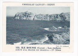 Image Chocolat Lanvin 5.4 X 7.4 - 1er Série, N°155 - Calvi (Corse), Le Rempart - Verso "Crokenler En Voyage" - Collections