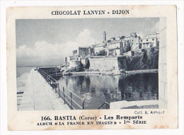 Image Chocolat Lanvin 5.4 X 7.4 - 1er Série, N°166 - Bastia (Corse), Les Remparts - Verso "Crokenler En Voyage" - Sammlungen