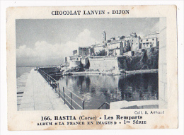 Image Chocolat Lanvin 5.4 X 7.4 - 1er Série, N°166 - Bastia (Corse), Les Remparts - Verso "Crokenler En Voyage" - Verzamelingen