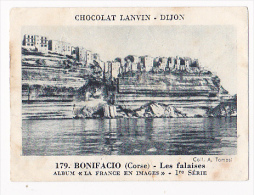 Image Chocolat Lanvin 5.4 X 7.4 - 1er Série, N°179 - Bonifacio (Corse), Les Falaises - Verso "Crokenler En Voyage" - Collezioni