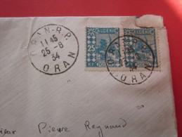 1934 LETTRE CAD MANUEL ORAN RP EX COLONIE FRANCAISE>ALGERIE AFF COMPOSE PAR AVION état !> PR MARSEILLE - Briefe U. Dokumente