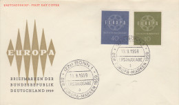 Enveloppe  FDC  1er  Jour    ALLEMAGNE   Paire   EUROPA    BONN   1959 - 1959