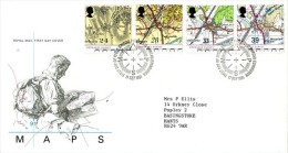 GB 1991 ORDENANCE SURVEY FDC SG 1578-81 MI 1363-66 SC 1393-95 IV 1568-1571 - Storia Postale