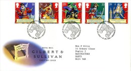 GB 1992 GILBERT & SULLIVAN FDC SG 1624-28 MI 1409-13 SC 1458-62 IV 1628-1632 - Briefe U. Dokumente