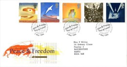 GB 1995 EUROPA PEACE & FREEDOM FDC SG 1873-77 MI 1571-75 SC 1611-15 IV 1817-1818 - Covers & Documents