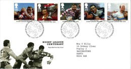 GB 1995 RUGBY LEAGUE FDC USED SG 1891-95 MI 1591-96 SC 1629-33 IV 1837-1841 - Covers & Documents