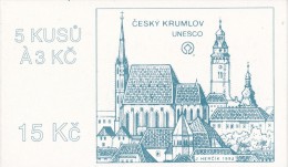 Czech Rep. / Stamps Booklet (1993) 0014 ZS 1 City Cesky Krumlov (church; Castle; UNESCO; Coat Of Arms) (J3703) - Ongebruikt