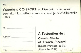 Albertville 1992-carole Merle - Franck Piccard-cpm - Olympic Games