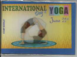 3D Stamp Booklet,International Day Of Yoga, By India Post As Per Scan With 4 Stamps - Neufs