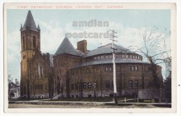 London Ontario, First Methodist Church, C1910s Vintage ON Canada Vintage Postcard [8677] - London